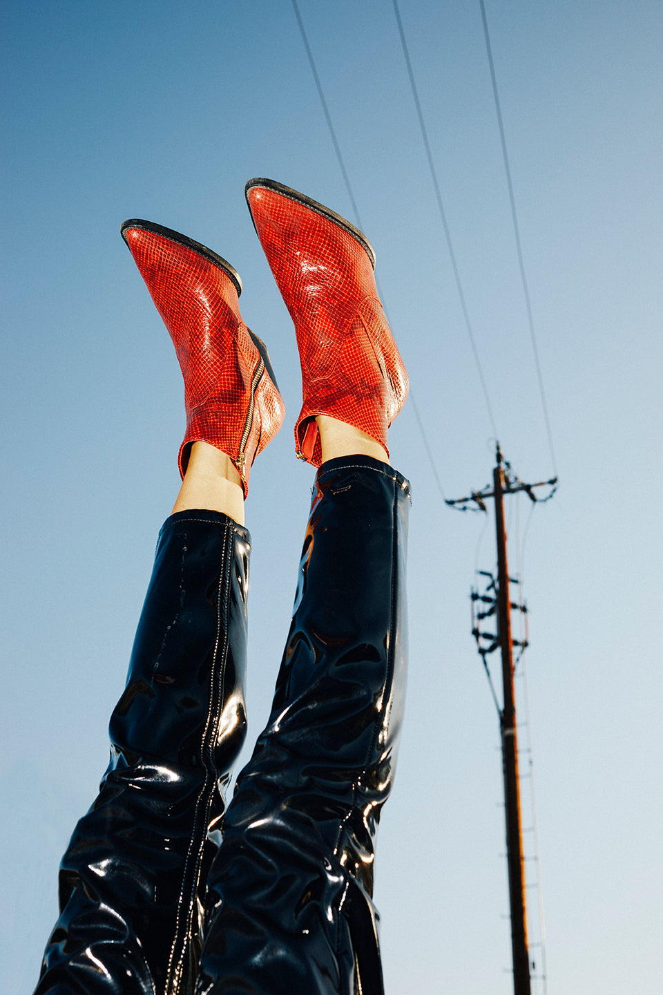 WESTERN BOOT- RED SNAKE SKIN