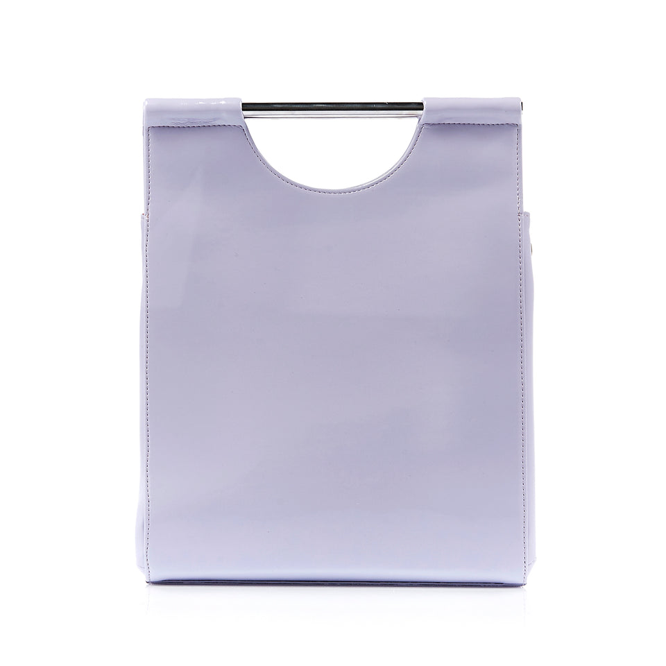 Structured Tote Bag Lavender Patent