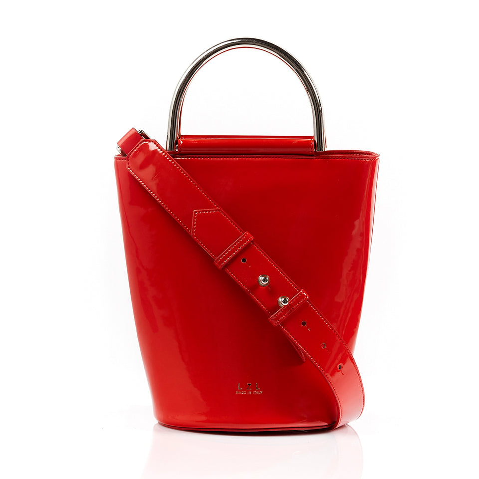 Bucket Bag Red Patent