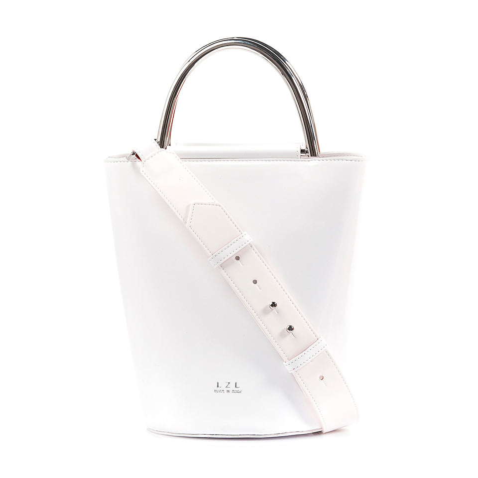 Bucket Bag White Patent