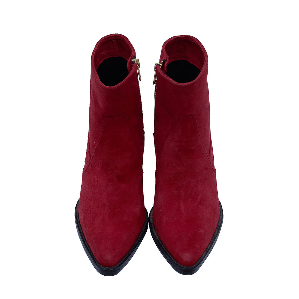 WESTERN BOOT- RED SUEDE