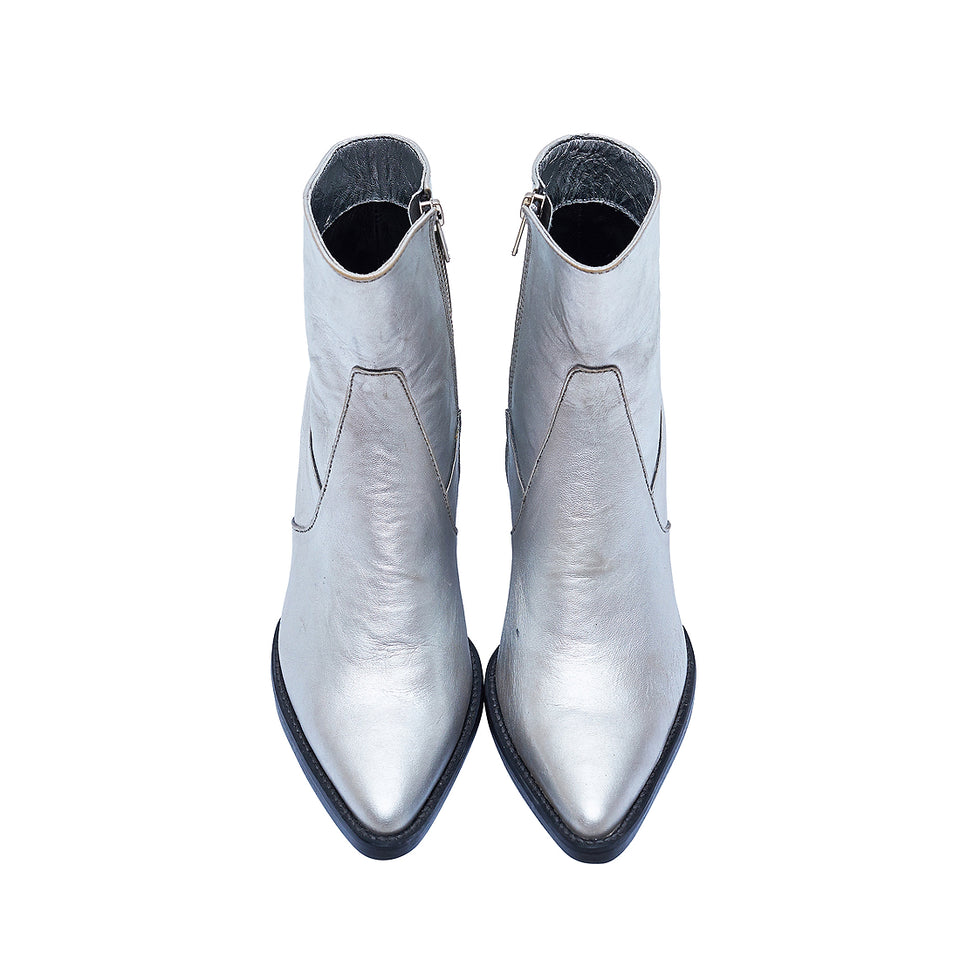 WESTERN BOOT- SILVER